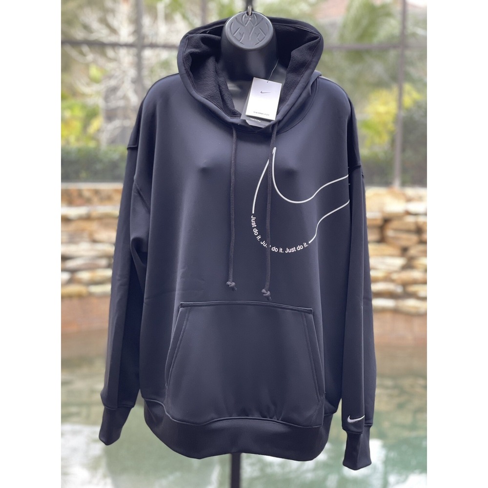 Nike Fleece Graphic Training Hoodie Black Women 1X DN6432-010 NW